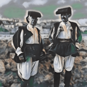 Antico costume sardo: eleganza e identità senza tempo nei colori e nelle forme della tradizione isolana in chiave NFT stilizzata
